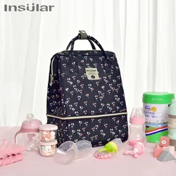 Bolsa de pañales grande impermeable con compartimentos para cochecito