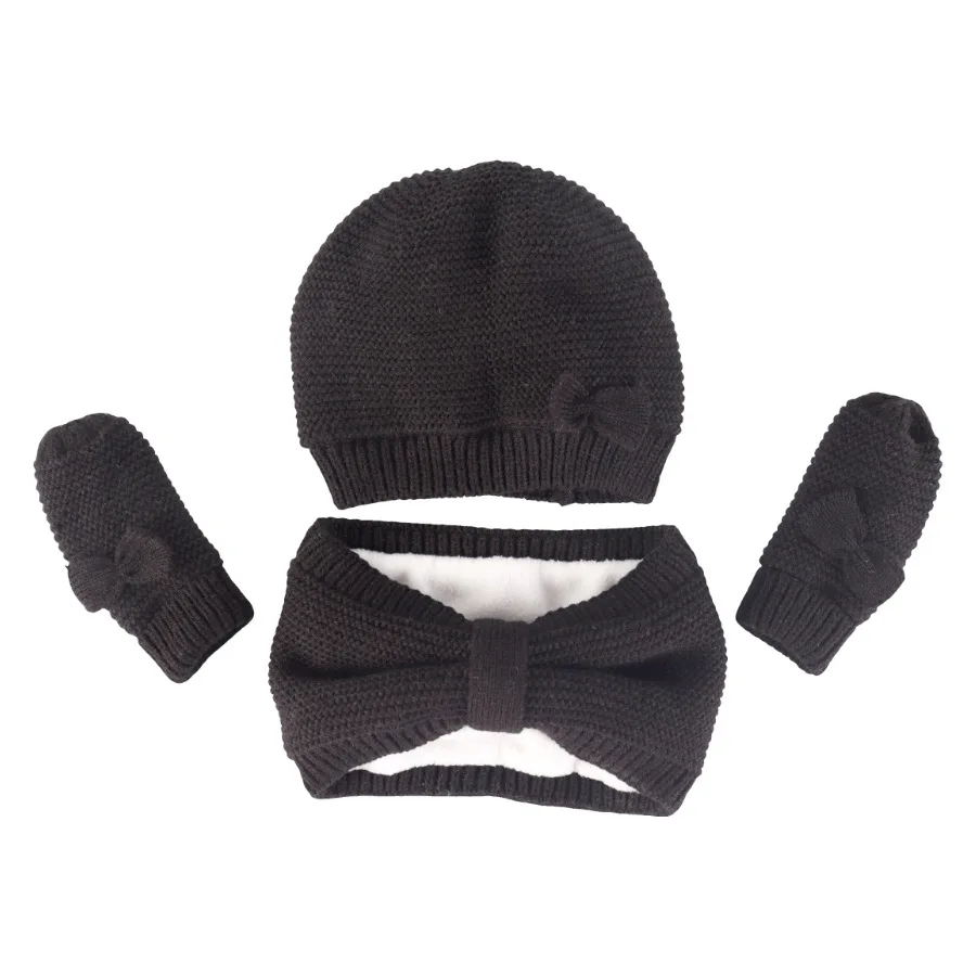 Paquete de 3 gorros de invierno para niños, conjunto de guantes y bufanda, gorro tejido cálido para bebés y niños pequeños, manoplas térmicas suaves, calentador de cuello, fotografía para recién nacidos - imagen 3