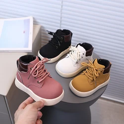 Otoño Invierno, botas de nieve para bebés y niños, zapatos casuales para niños, botines para niños pequeños al aire libre, zapatos infantiles de suela suave antideslizantes