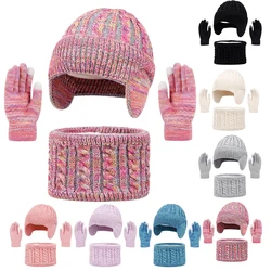 Conjunto de Tres Piezas de Gorro, Bufanda y Guantes de Invierno para Niños, Gorros con Protección para los Oídos para Niños y Niñas, Accesorios Cálidos y Gruesos para Exteriores