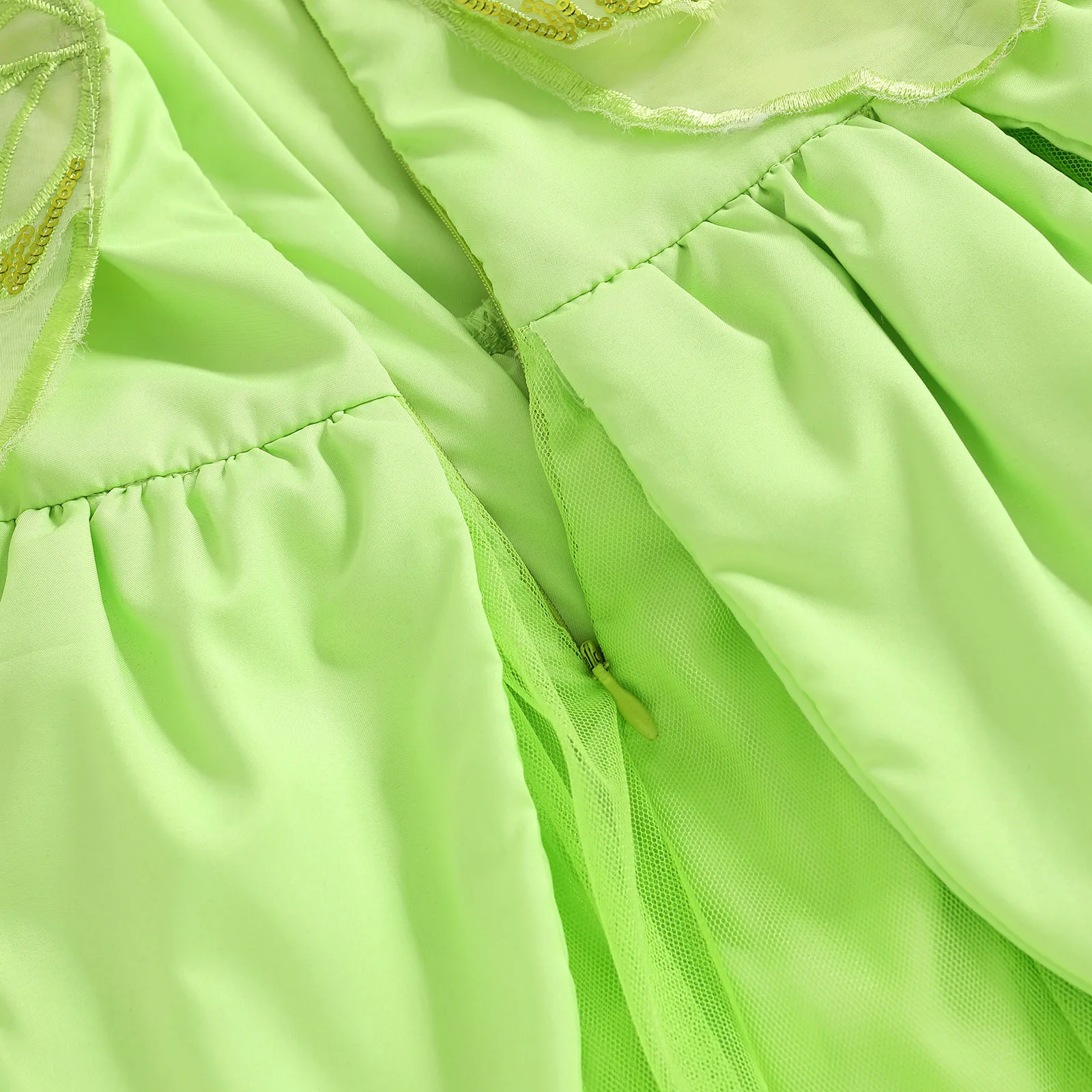 VISgogo Vestido de princesa para niña pequeña de 1 a 4 años, ala de mariposa de malla, cierre de cremallera sólido, cuello redondo, sin mangas, vestido de línea A - imagen 5