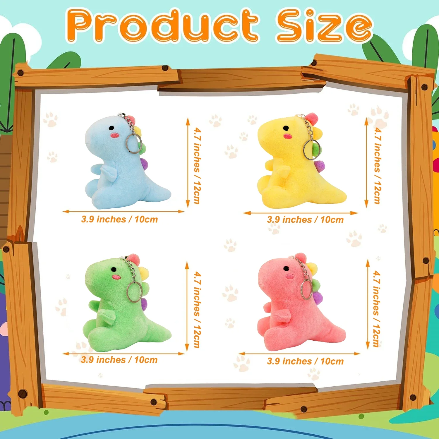 Llavero peluche de dinosaurio suave para niños – Juguete tierno - imagen 3