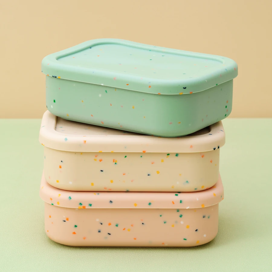 Color KidSilicone tazón portátil fiambrera para bebé microondas Bento caja alimentación contenedor de alimentos frescos alimentación vajilla para niños