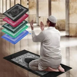 Alfombra de oración portátil grande con brújula bolsa viaje