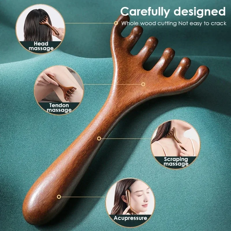 Masajeador Gua Sha de cinco garras para cuero cabelludo y cabello - imagen 2