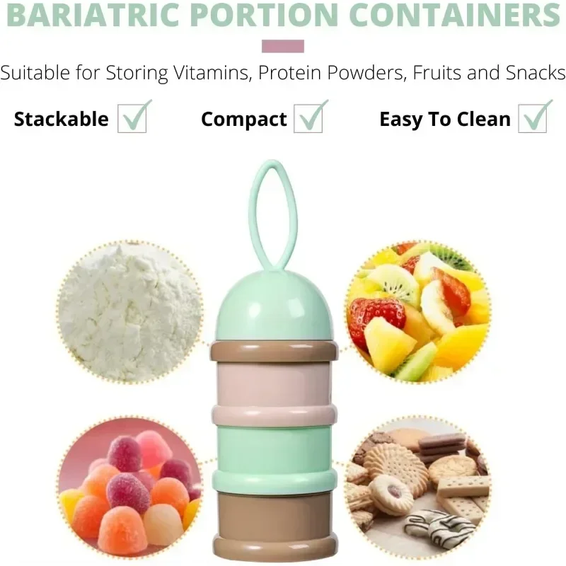 Caja de leche en polvo para bebé, caja de leche en polvo extraíble, portátil, fácil de llevar para niños pequeños en la habitación, contenedor de aperitivos rosa claro - imagen 3