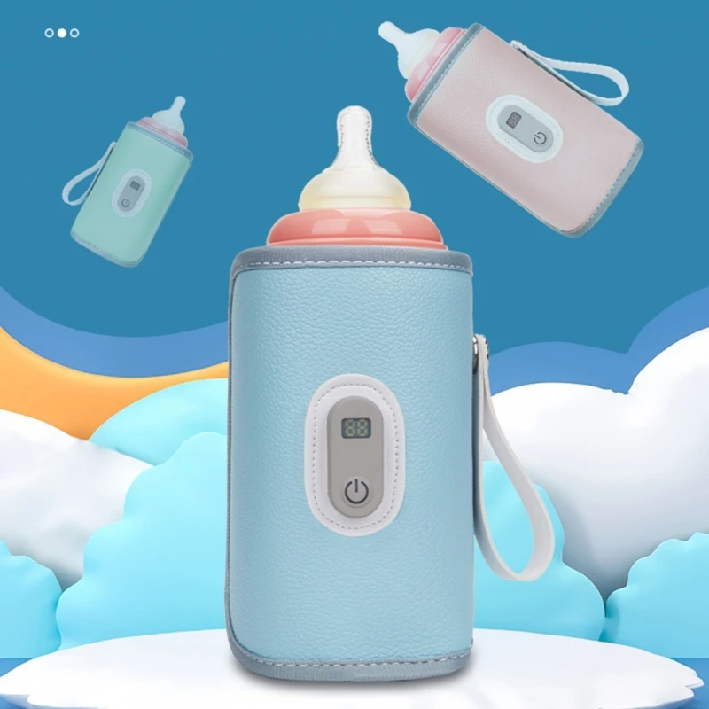 Calentador de biberones con carga USB, funda calefactora, calentador de leche, 5 ajustes de temperatura, bolsa cálida de leche materna aislada - imagen 2