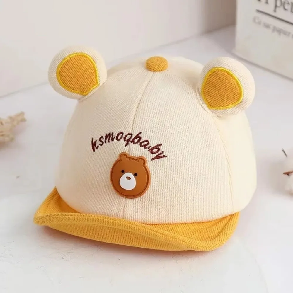 Nueva gorra de béisbol de oso de dibujos animados para bebé con orejas, sombrero para el sol informal, sombrero con visera infantil de Animal bonito para niños y niñas
