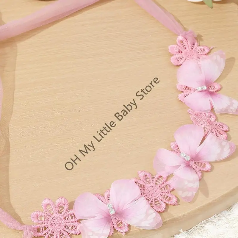 Trajes de fotografía para niña recién nacida con diadema, vestido de malla con alas de mariposa de princesa para sesión de fotos, accesorios infantiles - imagen 4
