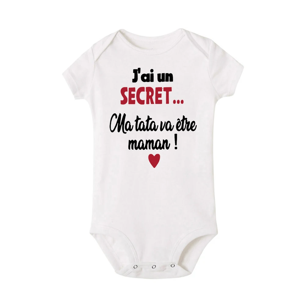 Tengo un secreto, mi madrina está ir a ser mamá, monos para bebé, ropa unisex, mono infantil, ideal para anunciar un embarazo - imagen 3