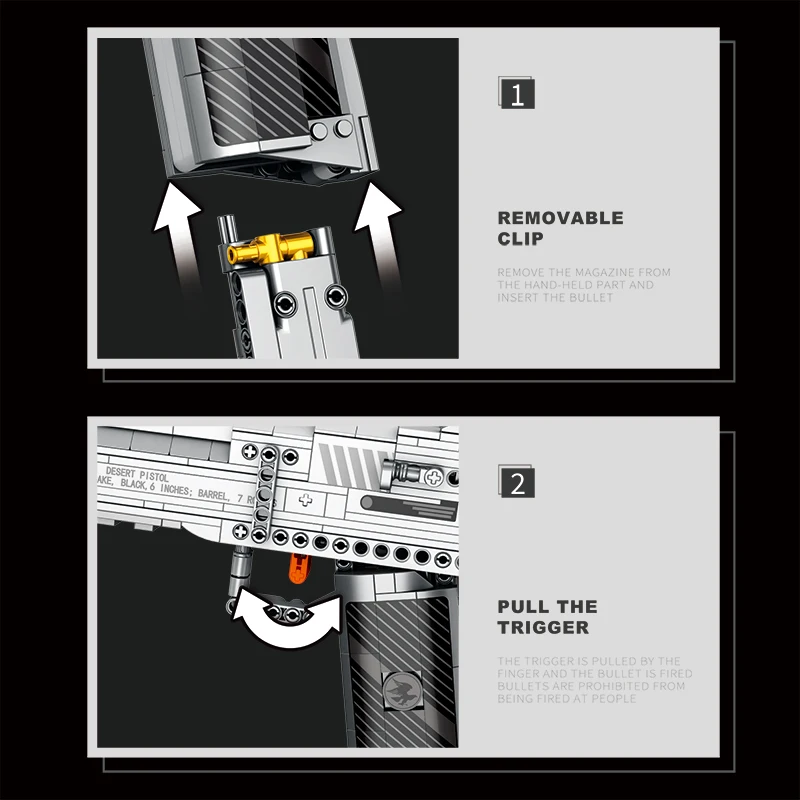Kit bloques construcción militares - 356 piezas - Pistola Desert Eagle - imagen 2