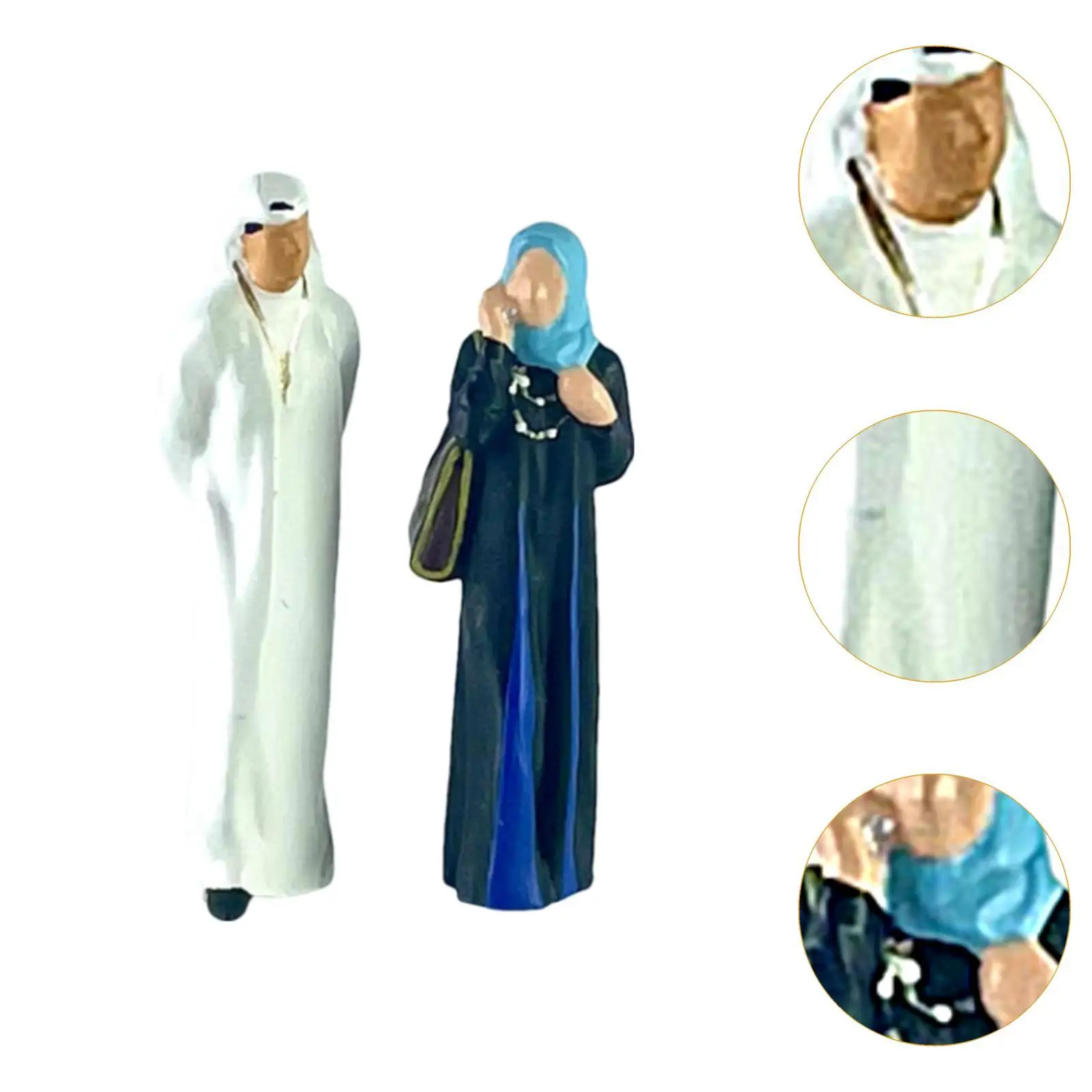 2x 1/64 Scale Miniature Figure Collection Movie Props Layout for DIY Scene Decor