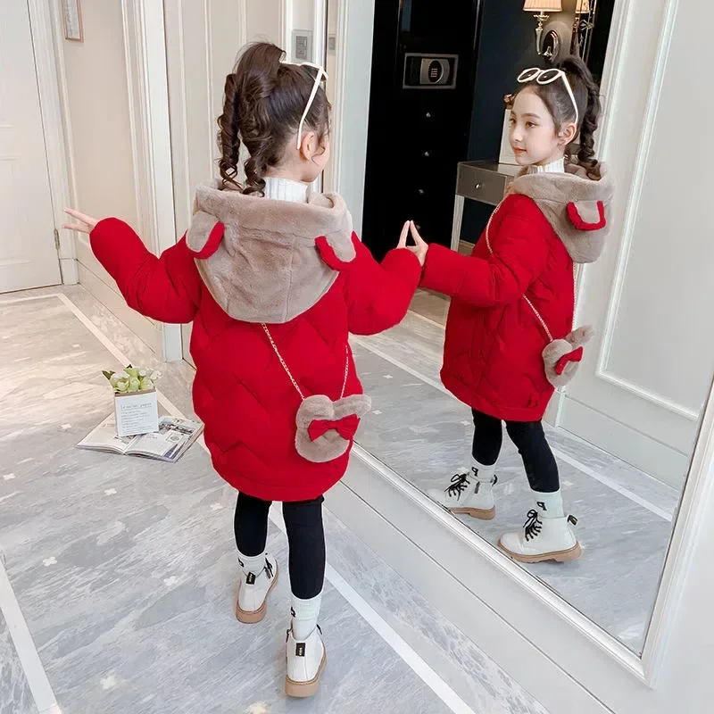 Parka acolchada de algodón con capucha para niña – Abrigo cálido de otoño - imagen 3