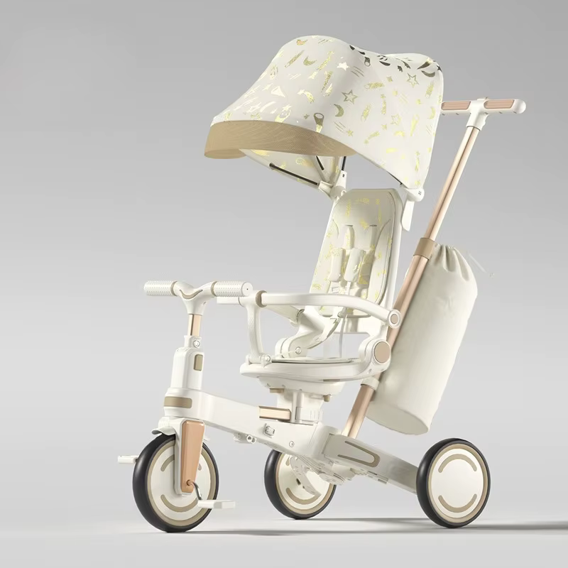 Triciclo convertible infantil con asiento ajustable y capota - imagen 3