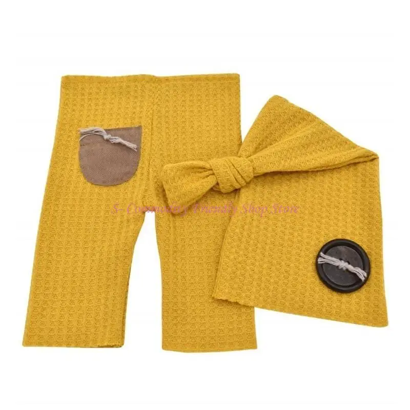 Conjunto atrezos para fotografía bebés recién nacidos, bonito sombrero y pantalones con marca nacimiento para bebés, - imagen 4