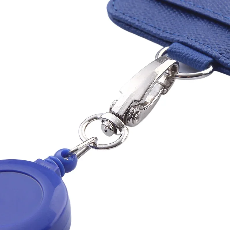 Portatarjetas con cordón retráctil multifuncional, juego de insignias de PU para tarjeta de identificación, etiqueta de nombre comercial, tarjeta de identificación para estudiantes, cuerda para el cuello - imagen 5