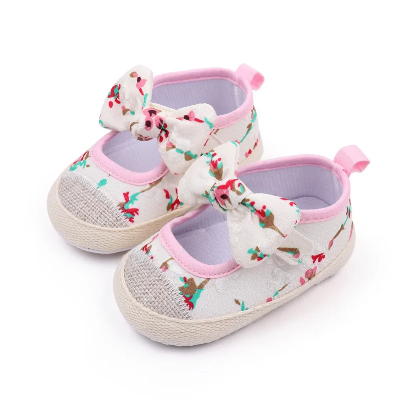 Zapatos de cuna antideslizantes de algodón para bebé niña - imagen 2