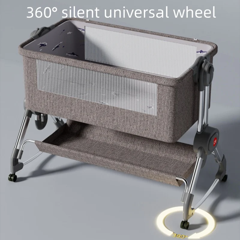 Cuna portátil multifuncional, cuna plegable portátil, cama bb, altura ajustable, empalme, cama queen para recién nacidos - imagen 2