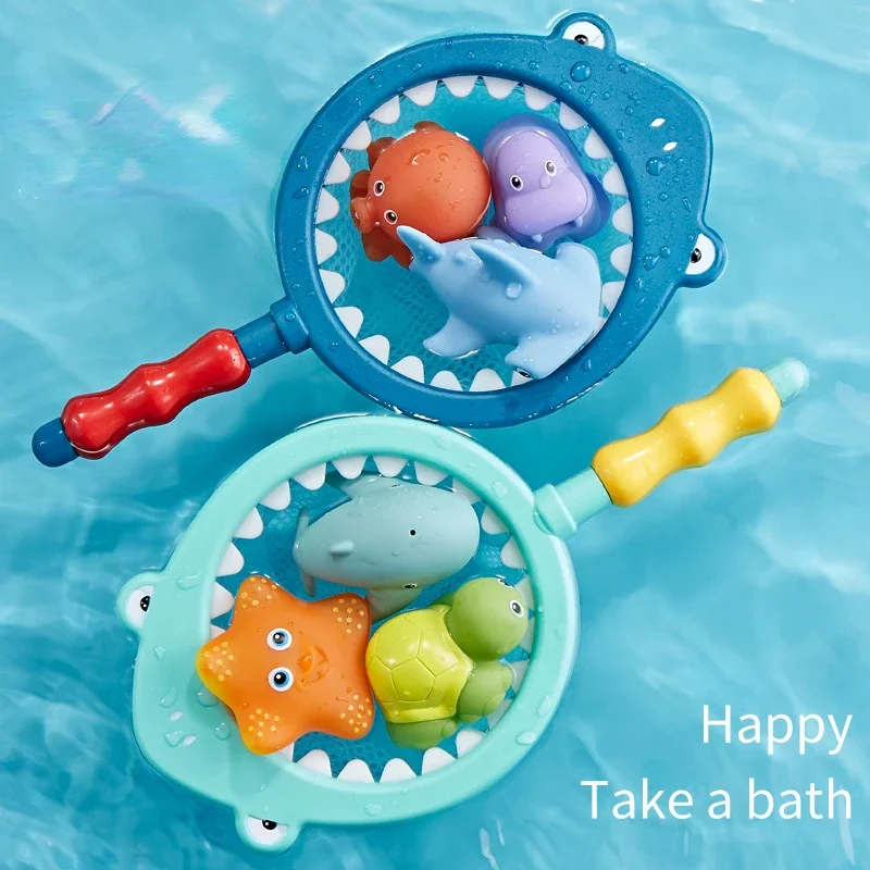 Juguetes de baño de animales para niños y niñas, juguetes flotantes de agua, Sensor de goma suave, juego de Ducha