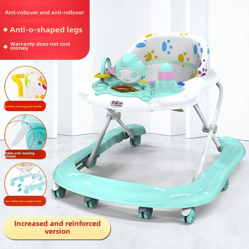 Andador para bebés con música educativa temprana puede sentarse y empujar antivuelco 5 niveles de ajustes - imagen 2