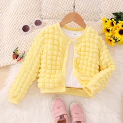 Camisa manga larga con botones para niña – Algodón amarillo primavera