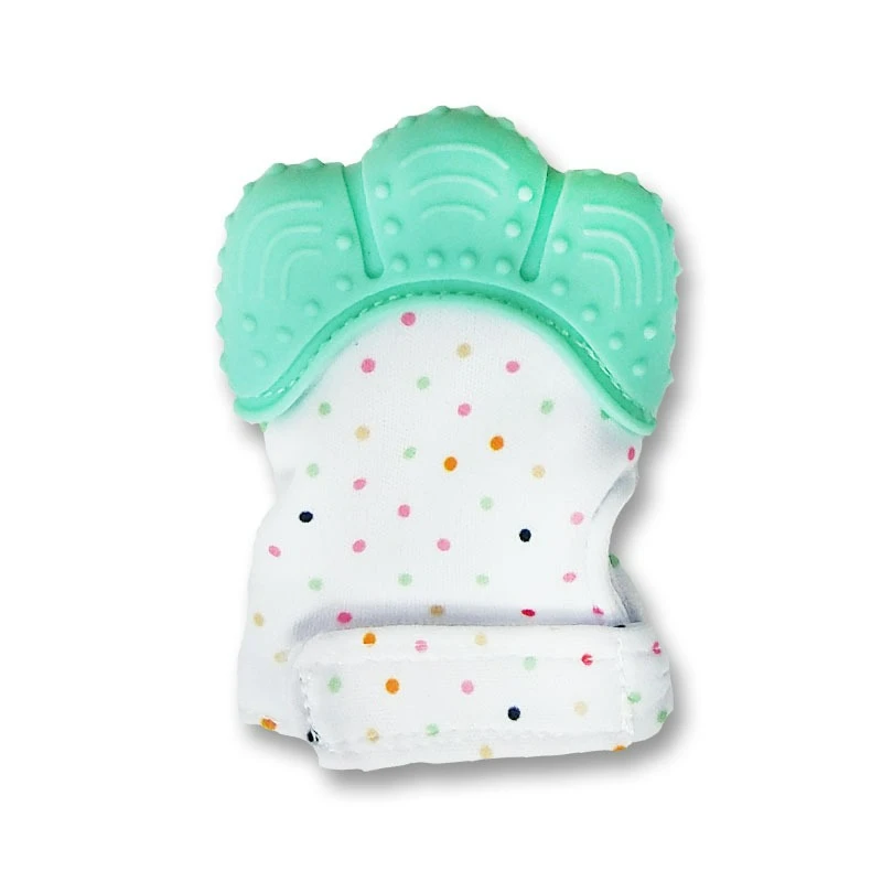 Guante de dentición de silicona para bebé de dibujos animados, mordedor para bebé, juguete de protección para morder los dedos para niños, Gel de dentición, seguridad a prueba de masticar - imagen 4