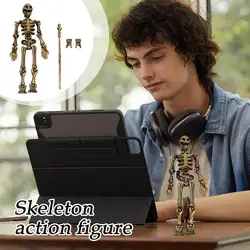 Figuras de esqueleto para niños, figura decorativa, modelo artesanal, modelo de ensamblaje de cuerpo completo, Flexible para escritorio, estantería, decoración de Halloween