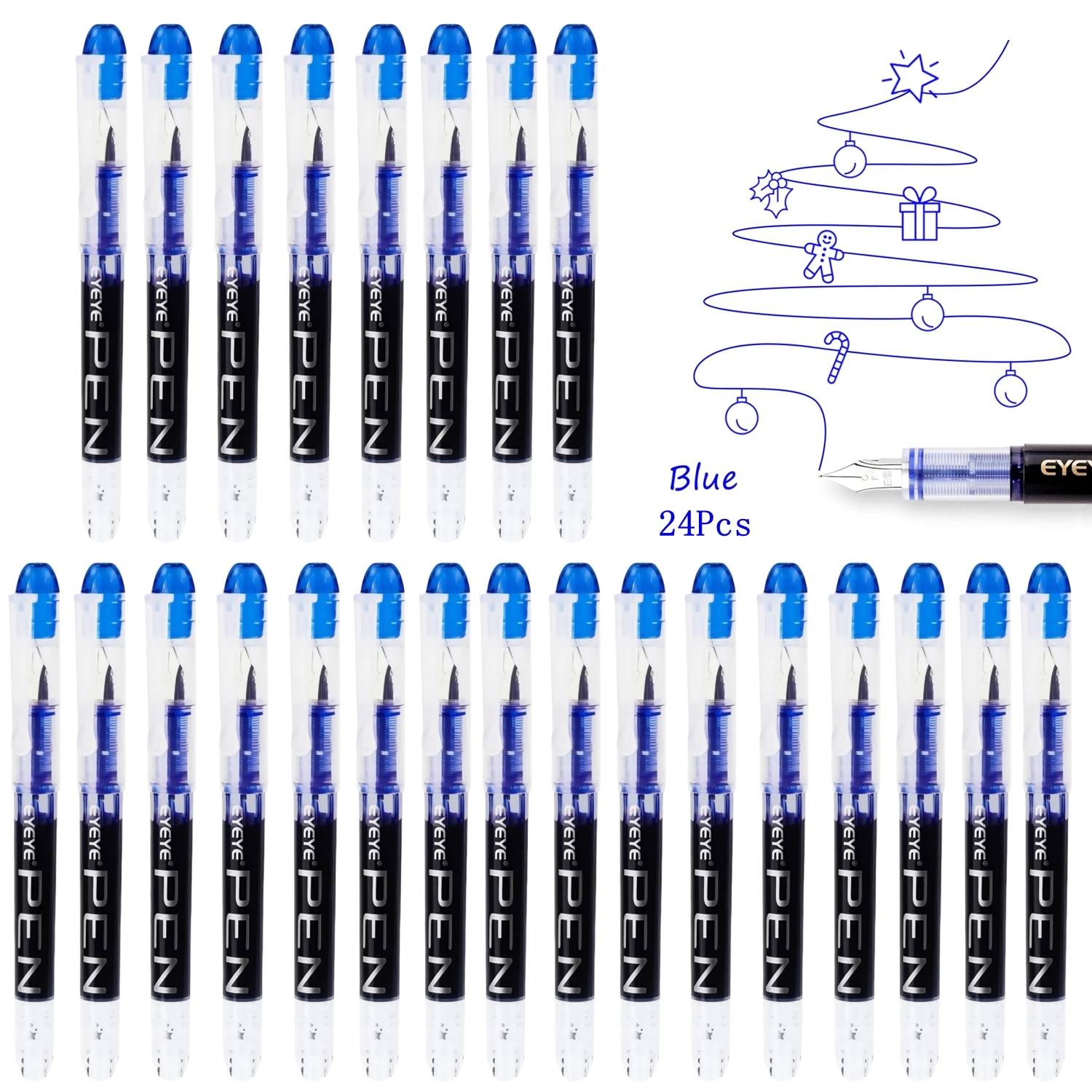 T 24 Pcs Blue Ink
