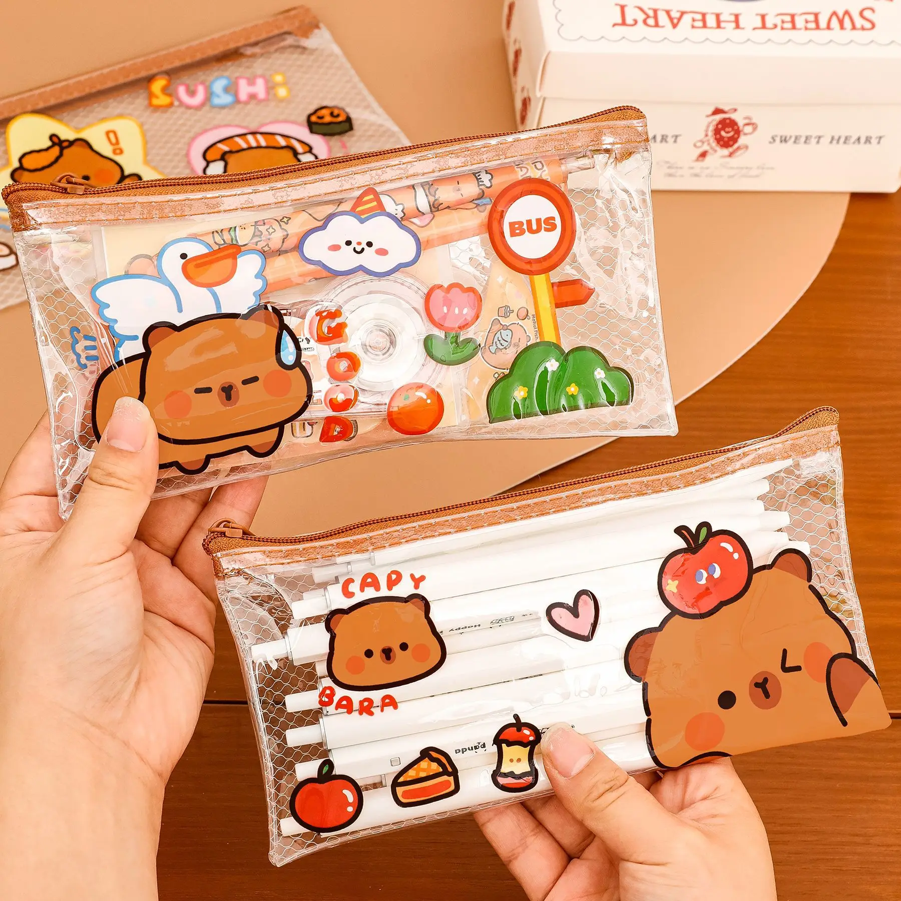 Estuche infantil transparente con dibujos animados - imagen 2