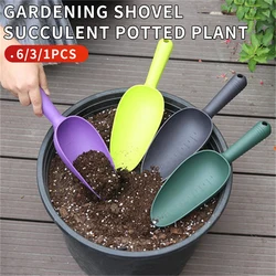 Pala de plástico gruesa de 6/3/1 Uds., pala para suelo suculento, pala para arena para gatos, pala para excavación de verduras para balcón, flor de jardinería
