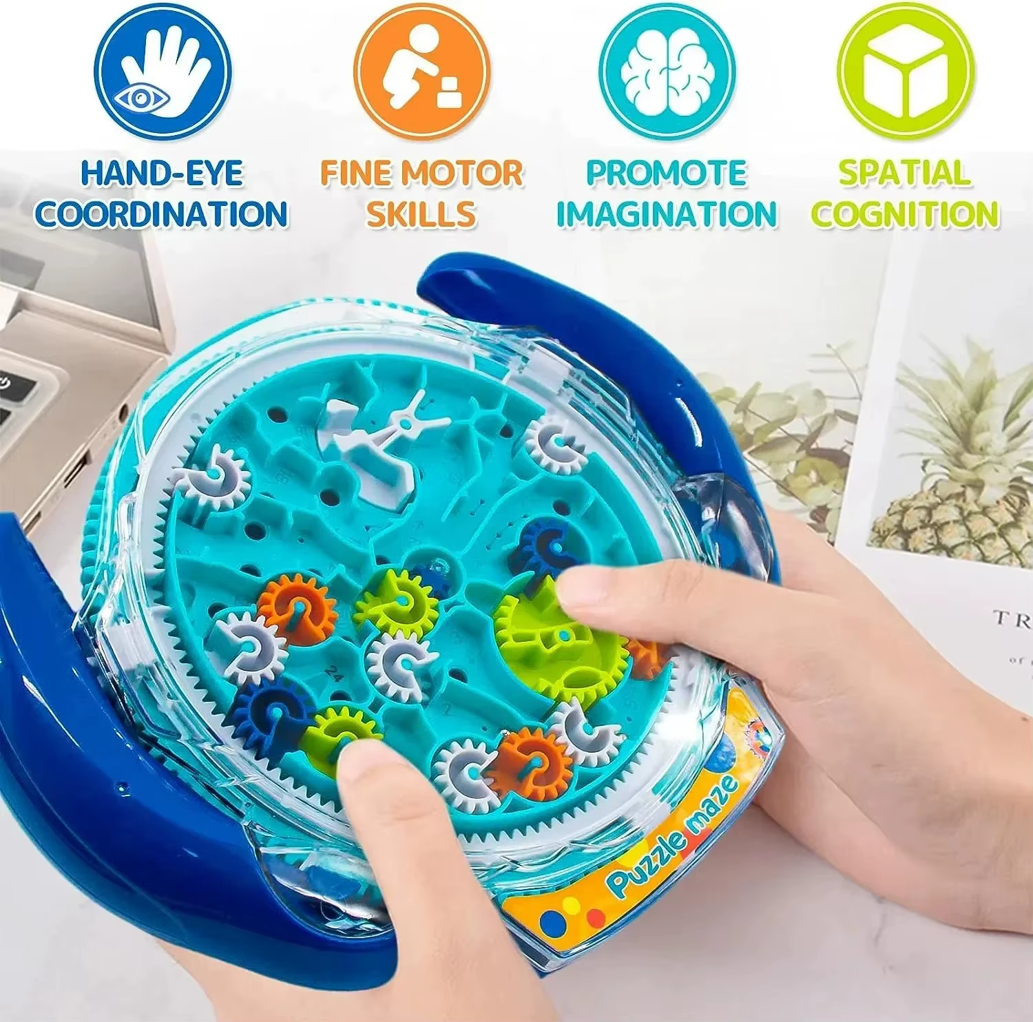 Rompecabezas 3D de engranajes y laberinto – Juguete educativo para niños - imagen 2