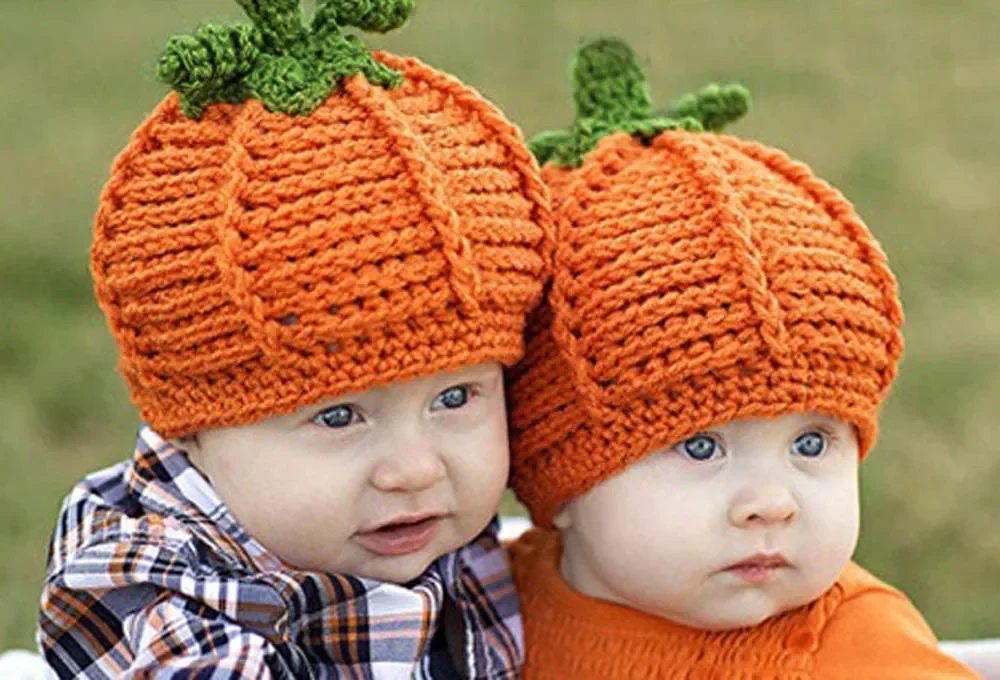 Sombrero tejido calabaza bebé – Accesorio fotografía recién nacido - imagen 5