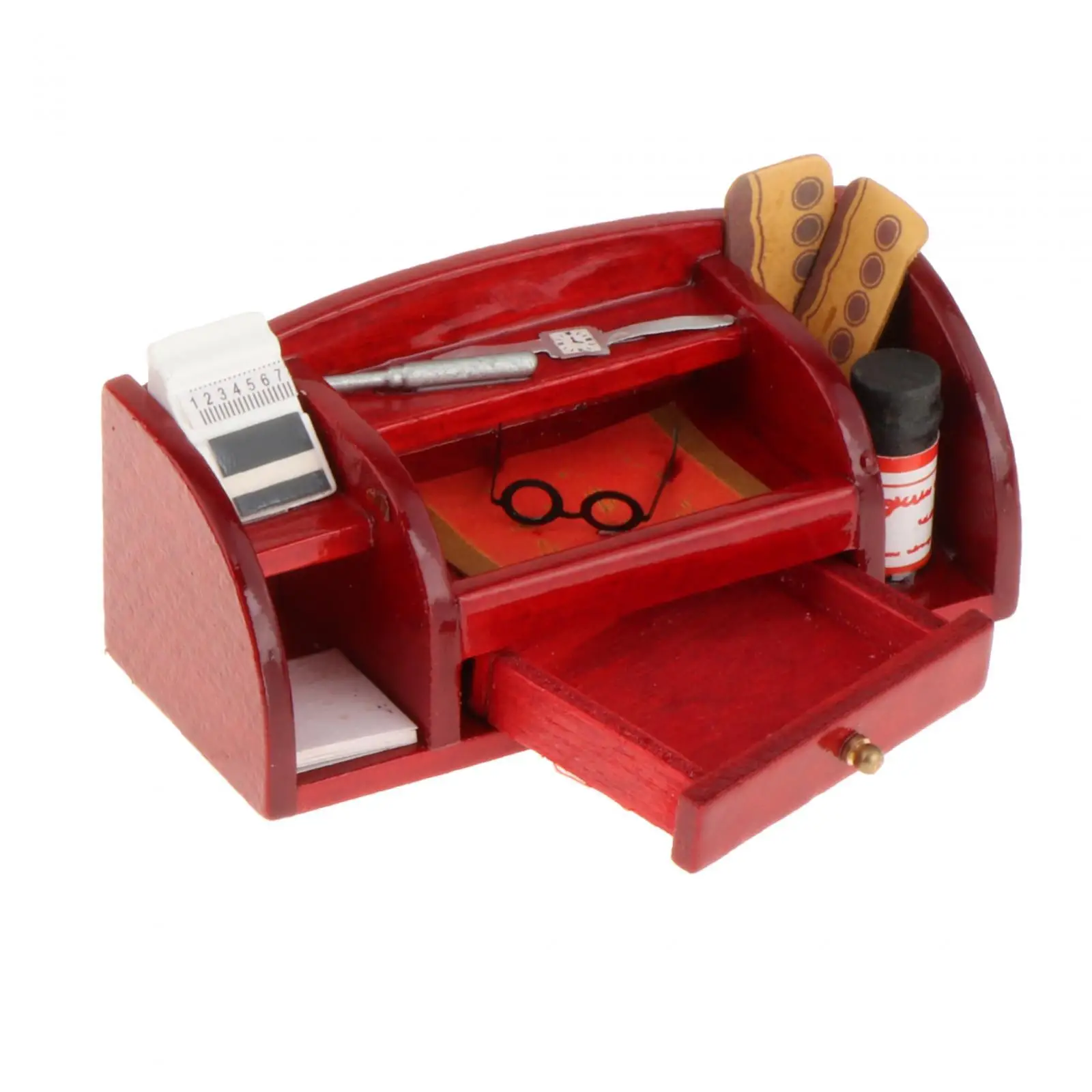 1:12 Dollhouse Mini Office Supplies Rack Gift Furniture Toy Storage Container for Doll House Bathroom Kitchen Living Room Decor