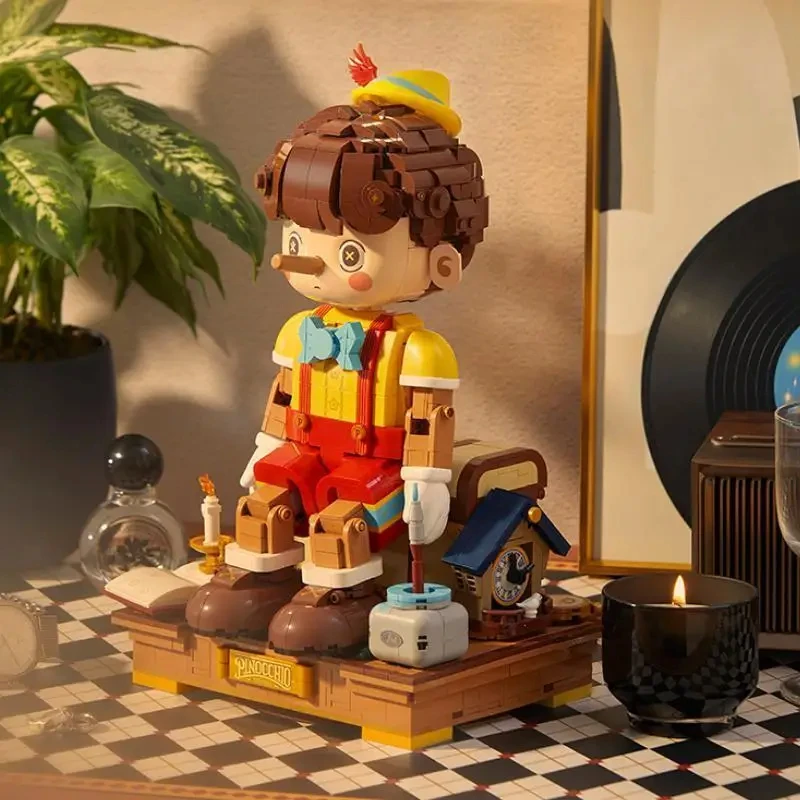 Bloques de construcción de Pinocho para niños, muñeco clásico de cuento de hadas de nariz larga, modelo de marioneta, decoración de escritorio, juguetes educativos DIY, regalos - imagen 2