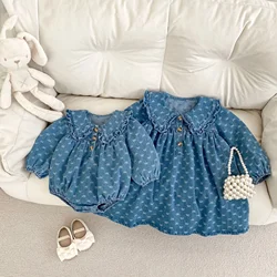 Vestido infantil de Jacquard con lazo – Estilo coreano para niña