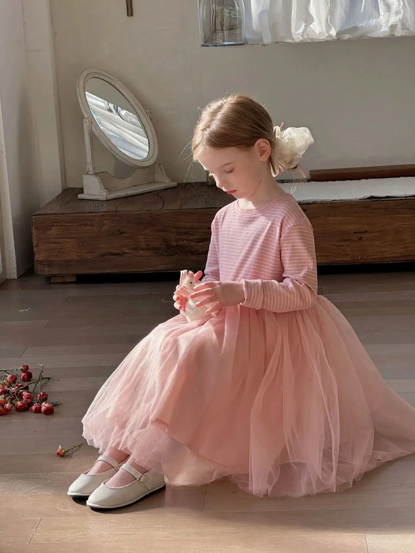 MILANCEL 2-7Y primavera otoño niñas vestidos de manga larga dulce Patchwork vestidos de tul para niños ropa elegante para niños - imagen 3