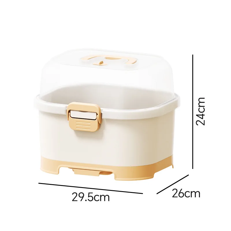 Caja organizadora de biberones, contenedor de almacenamiento de leche de gran capacidad, Material PP transparente a prueba de polvo, mango portátil para guardería - imagen 5