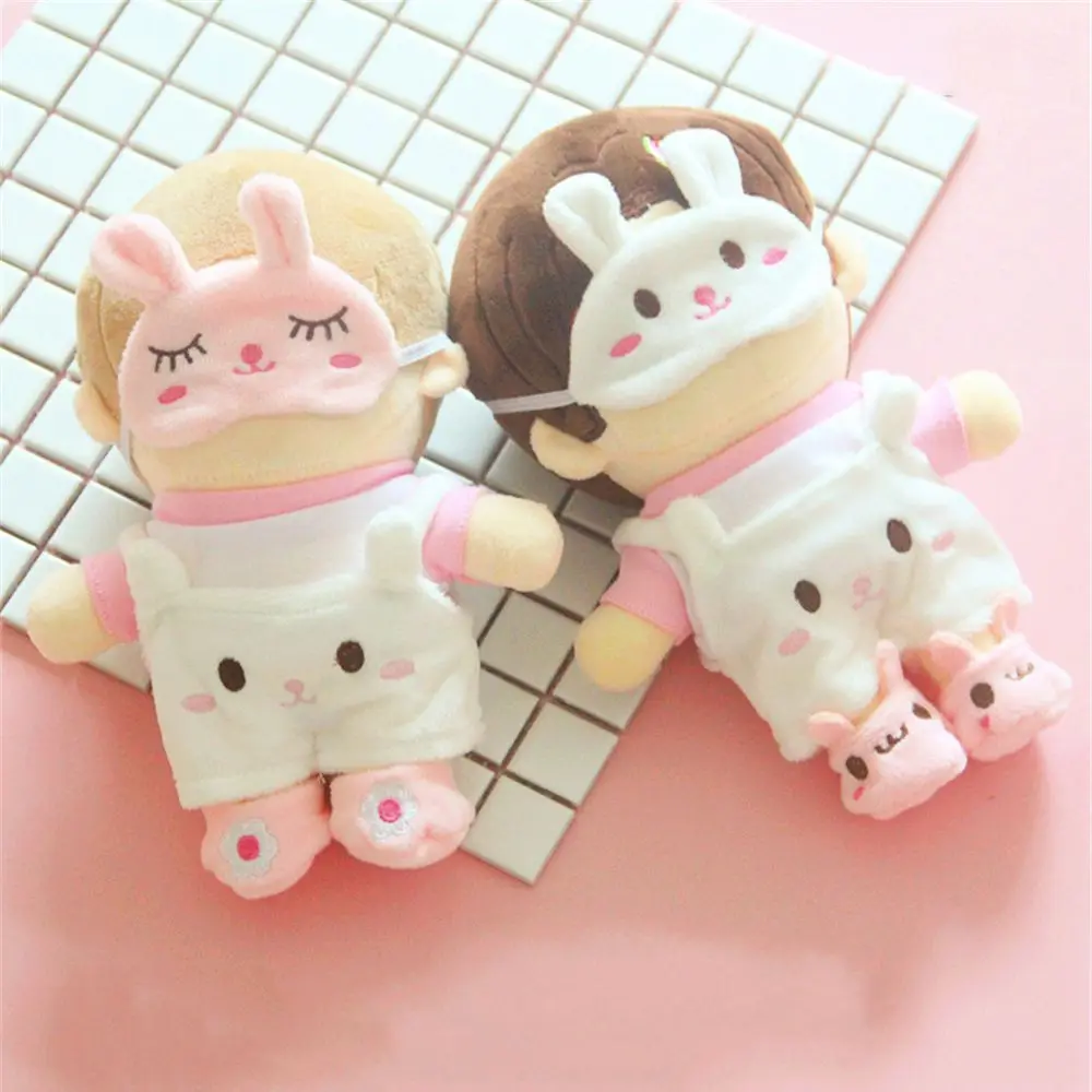 Ropa para muñecas de 20CM, Tops de felpa, oso bonito, máscara de sombra suave, Mini zapatos con Orejas de conejo para accesorios de muñecas Idol de Corea - imagen 3