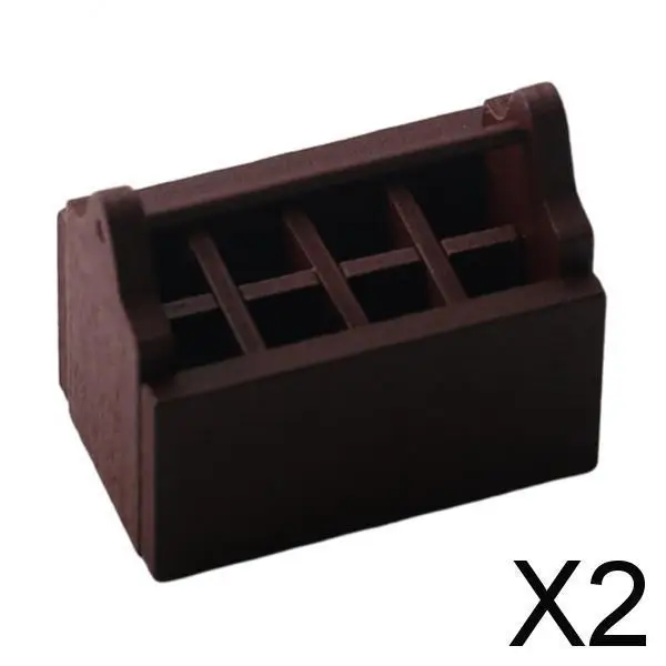 2xHandmade Wood Toolbox Crate for 1:12 Dollhouse & 1:6 Doll Life Scene Decor