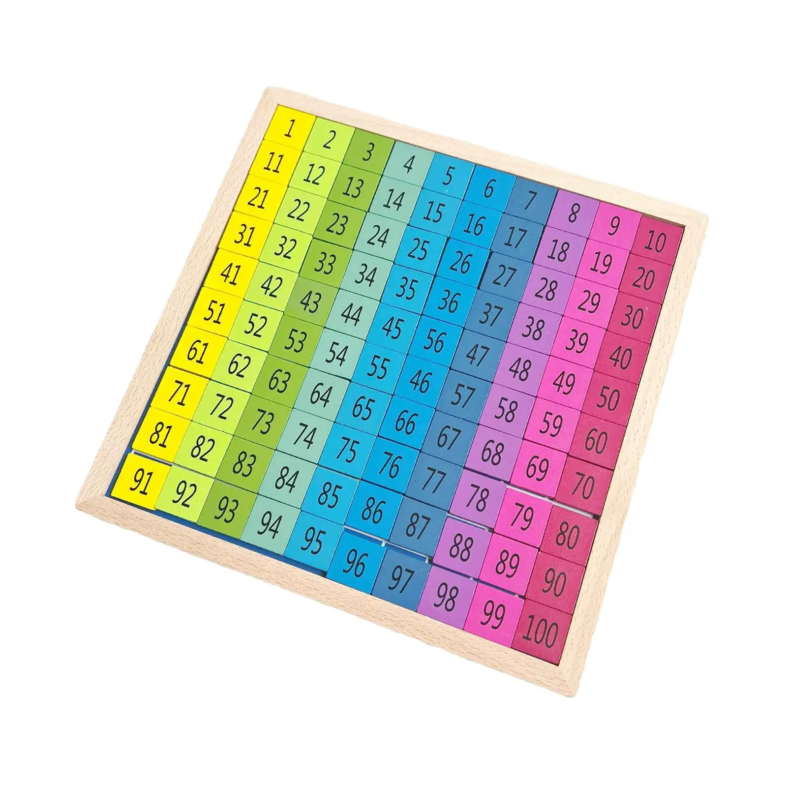 Wooden 1-100 Number Board Wooden Number Counting Tray Development Toys