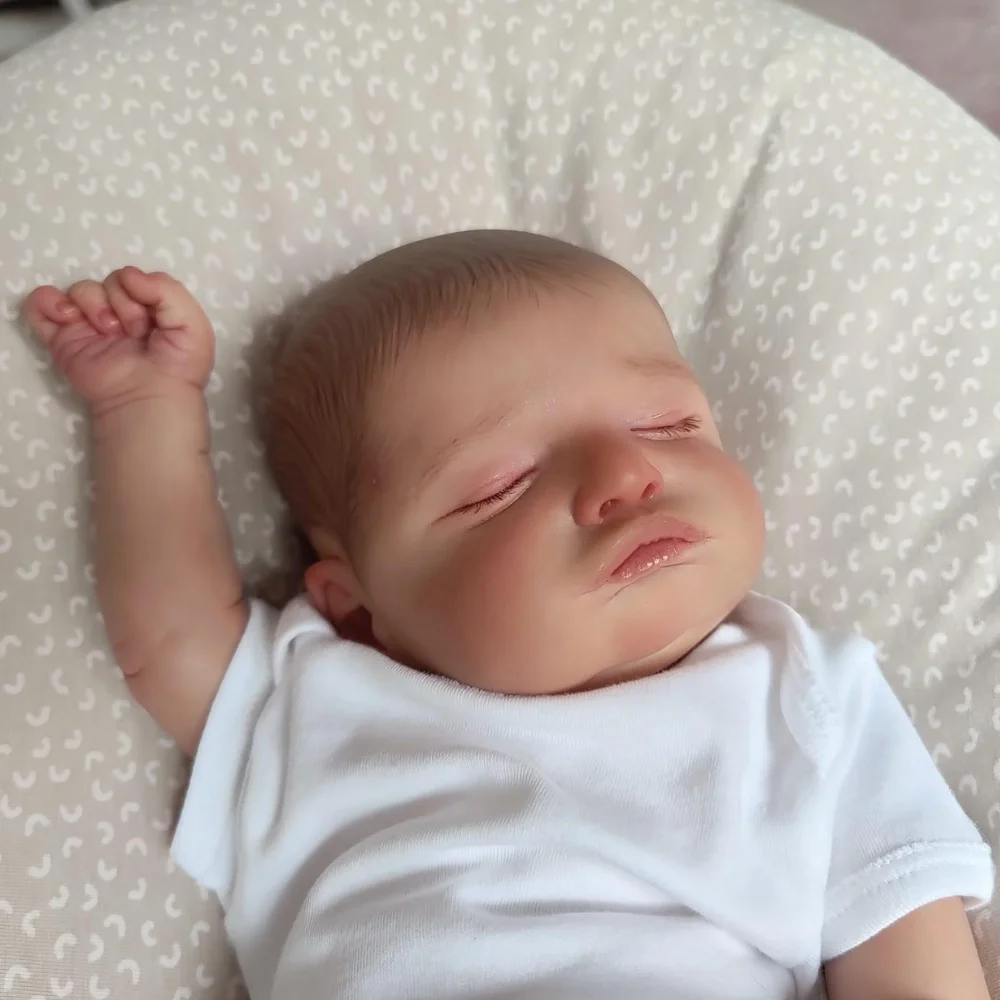 Muñeca Adorable Reborn Rosalie de 46CM, pelo pintado a mano para recién nacido, tono de piel pintado en 3D, venas visibles, regalo de Navidad