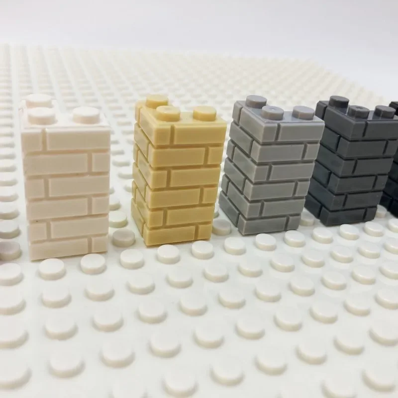 120 Uds. Bloques de construcción de simulación de pared de ciudad, bloques de construcción de ladrillos, modelo, accesorios de construcción, castillo, juguetes para niños - imagen 5