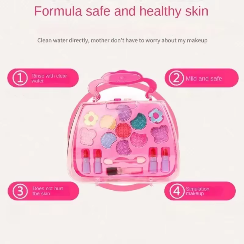 Maletín de maquillaje infantil soluble en agua – Juguete seguro para niñas - imagen 4