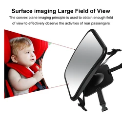 Espejo retrovisor ajustable para coche de bebé – Rotación 360 grados seguridad infantil