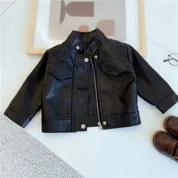 Chaqueta de piel sintética infantil para otoño y primavera