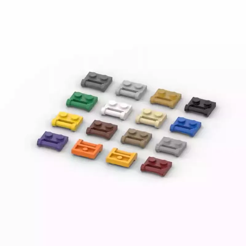 Piezas de bloques de construcción MOC 100, accesorios de placa modificada 1x2 con mango de barra en el lateral, piezas de montaje, juegos de modelos de accesorios, 48336