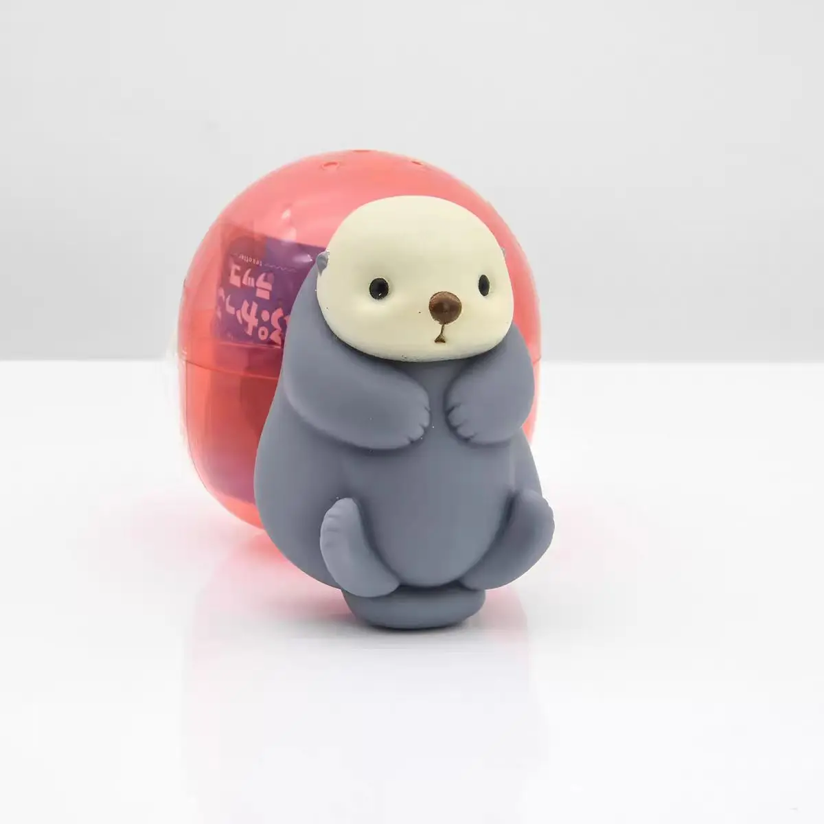 Figura de acción genuina auténtica Gacha flotante Otter lindo baño goma suave juguete para apretar modelo de adorno - imagen 3
