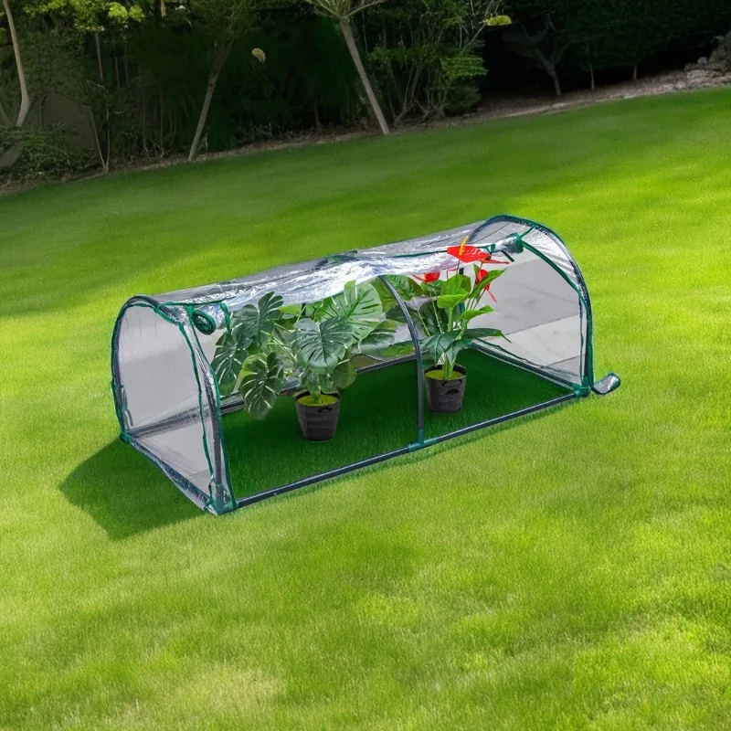 Cubierta de invernadero de plástico transparente: tienda de plantas para flores, verduras y uso interior/exterior (marco de hierro no incluido)