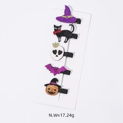 Horquillas Halloween para niños – Pinzas decorativas calabaza y murciélago