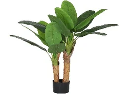HOMCOM Bananera Artificial Ø17x120 cm Planta Artificial con Maceta y 15 Hojas Planta Artificial Decorativa para Interior Verde
